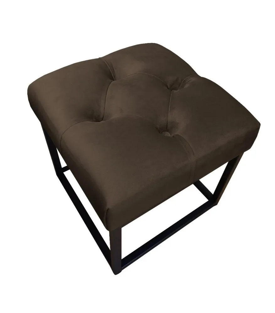 Pufa CHARLIE MG VELVET brązowa na metalowych nogach | MIRAT. w stylu GLAMOUR, LOFT kolekcja