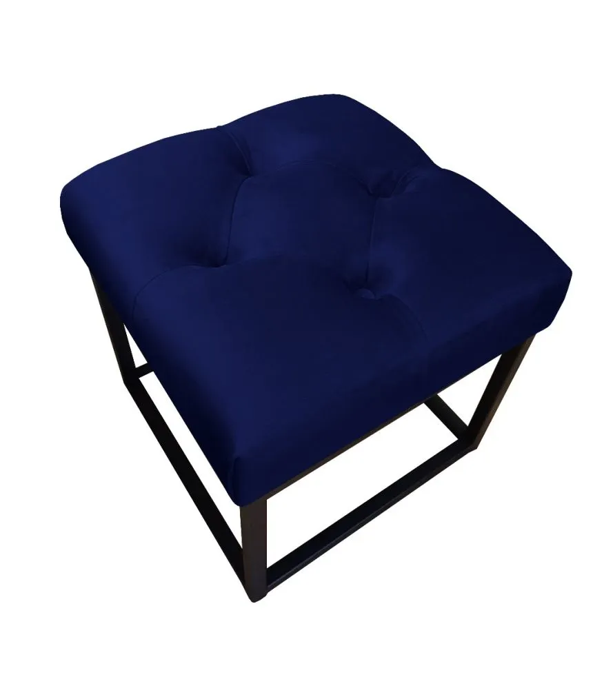 Pufa CHARLIE MG VELVET granatowa pikowana na metalowych nogach | MIRAT. w stylu GLAMOUR, LOFT kolekcja