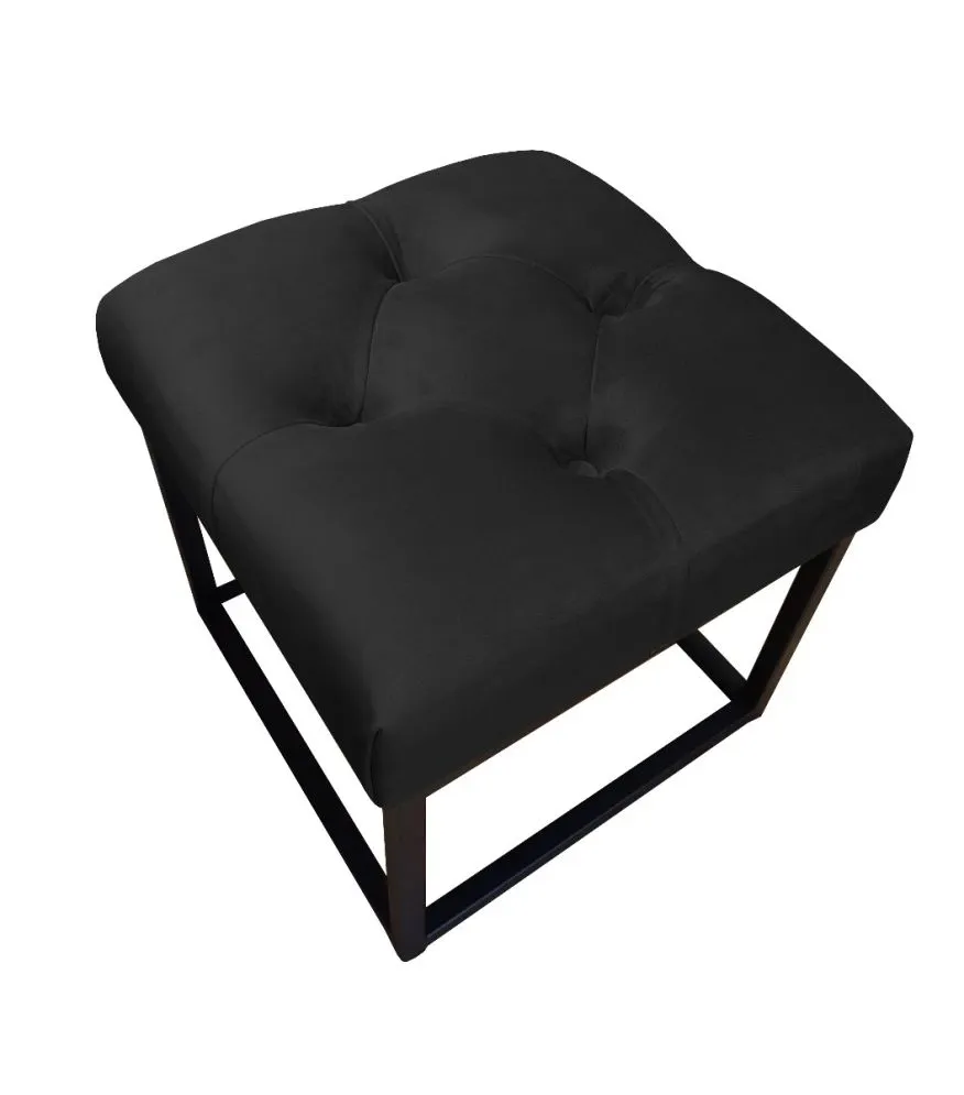 Pufa CHARLIE MG VELVET czarna designerska na metalowych nogach | MIRAT. w stylu GLAMOUR, LOFT kolekcja