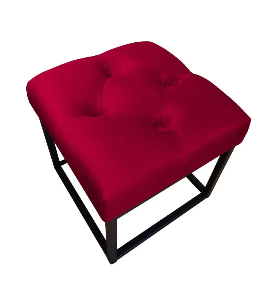 Pufa CHARLIE MG VELVET bordowa na metalowych nogach | MIRAT. w stylu GLAMOUR, LOFT kolekcja