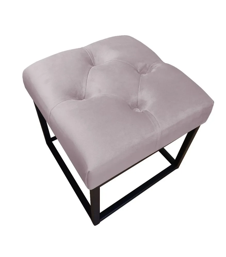 Pufa CHARLIE MG VELVET jasnoróżowa na metalowych nogach | MIRAT. w stylu GLAMOUR, LOFT kolekcja