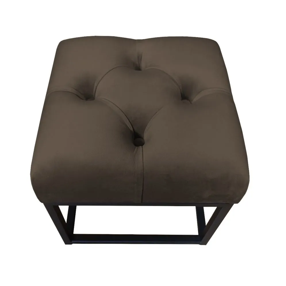 Pufa CHARLIE MG VELVET brązowa na metalowych nogach | MIRAT. w stylu GLAMOUR, LOFT kolekcja