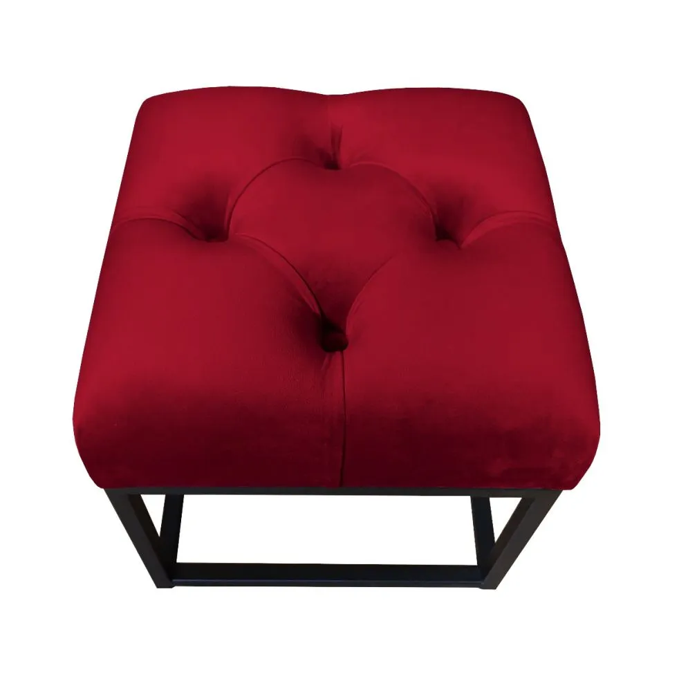 Pufa CHARLIE MG VELVET bordowa na metalowych nogach | MIRAT. w stylu GLAMOUR, LOFT kolekcja