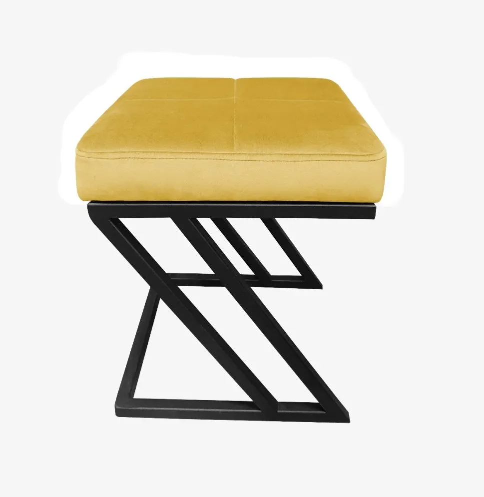 Pufa ZAZU MG VELVET musztardowa/curry w stylu loft | MIRAT. w stylu LOFT kolekcja