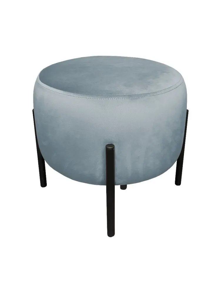 Pufa WILFRED BL VELVET szara na metalowych nogach | MIRAT. styl GLAMOUR, LOFT