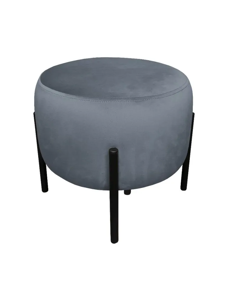 Pufa WILFRED BL VELVET ciemnoszara na metalowych nogach | MIRAT. styl GLAMOUR, LOFT