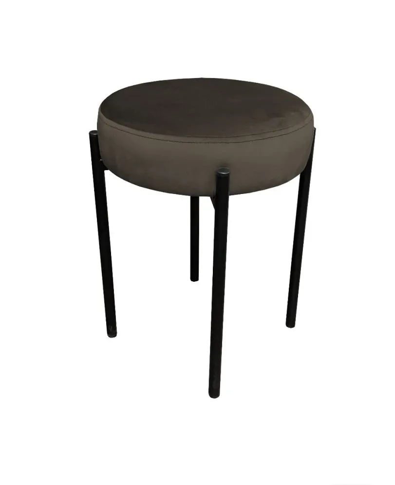 Taboret TORIN MG VELVET brązowy na metalowych nogach | MIRAT.