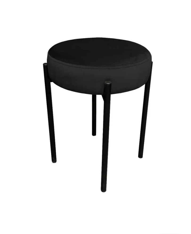 Taboret TORIN MG VELVET czarny na metalowych nogach | MIRAT.
