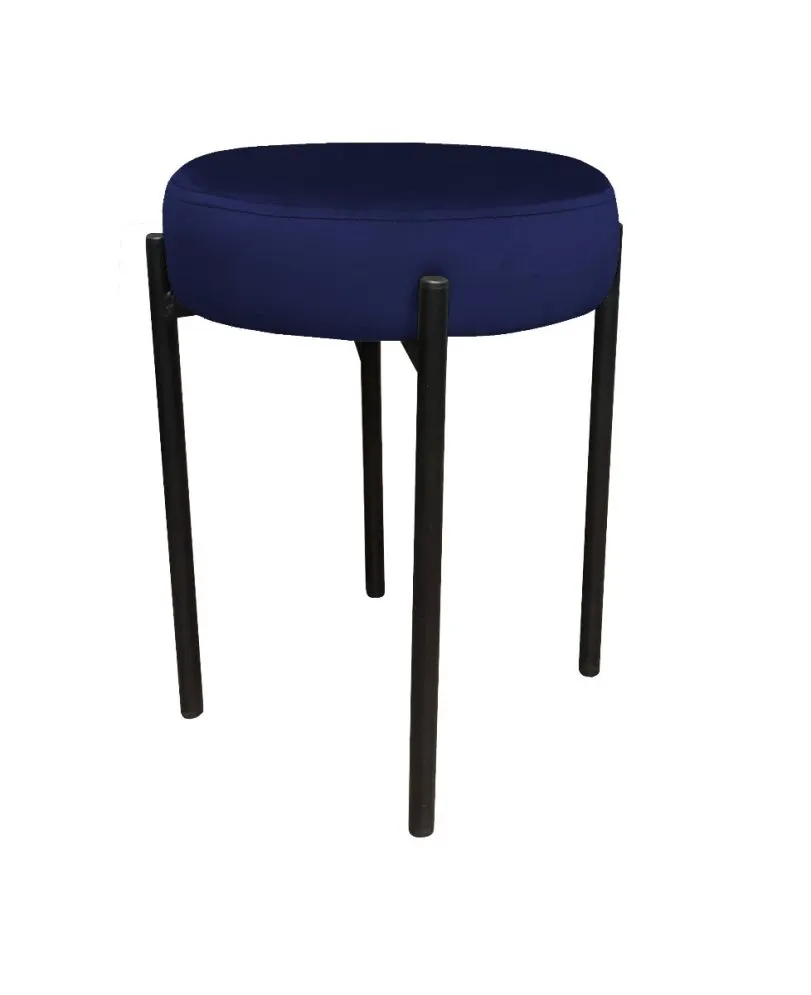 Taboret TORIN MG VELVET granatowy na metalowych nogach | MIRAT.