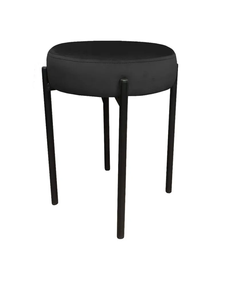 Taboret TORIN MG VELVET czarny na metalowych nogach | MIRAT.