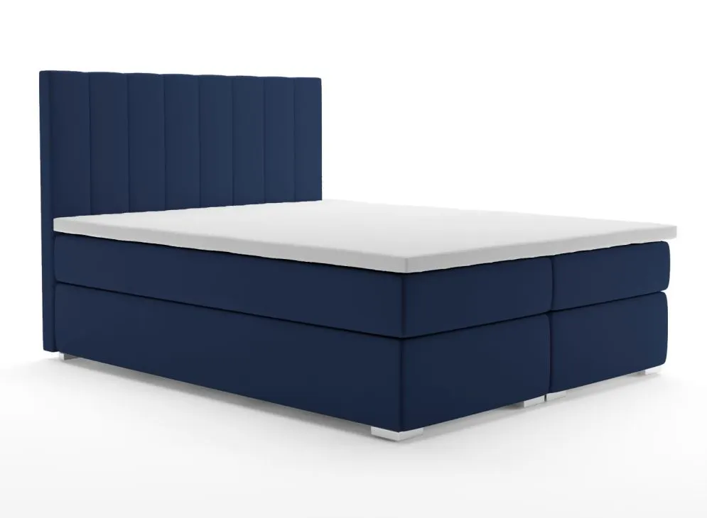 Łóżko kontynentalne SALIMA 160 granatowe velvet do sypialni | MIRAT. styl GLAMOUR