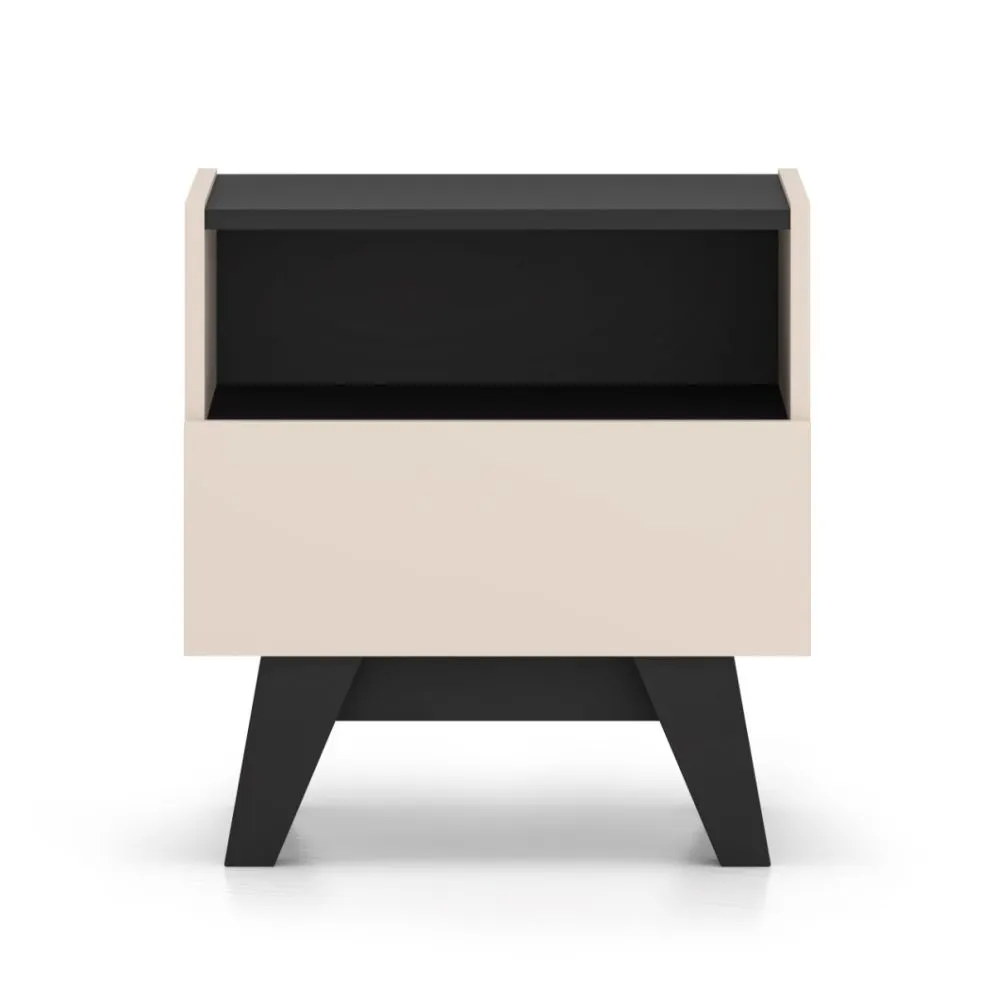Szafka nocna FRESHION 06 kaszmirowa/czarna I sklep meblowy MIRAT.  kolekcja FRESHION