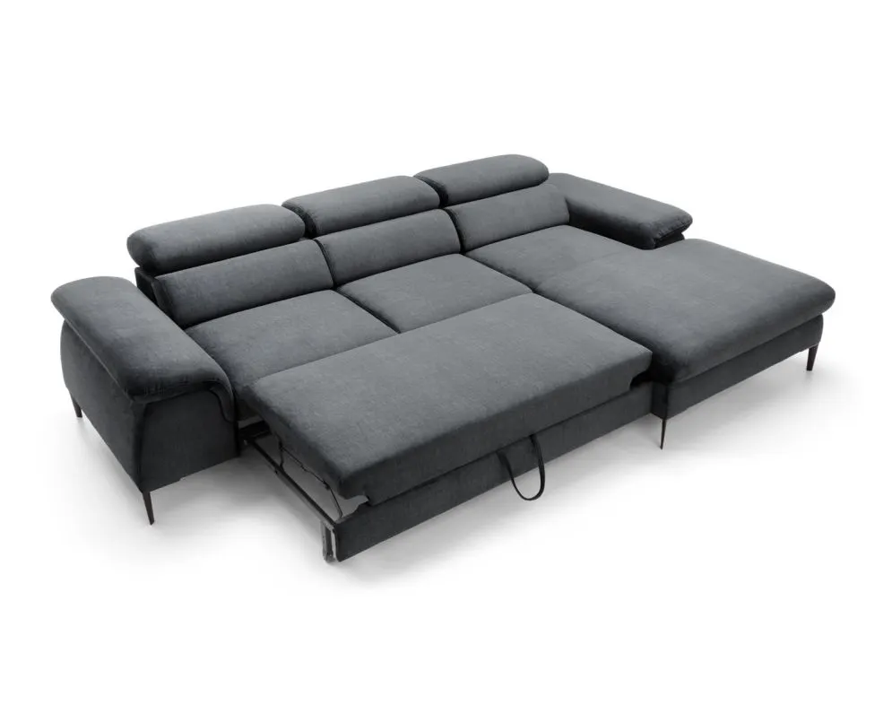 Narożnik z funkcją spania SIMON M ciemny szary prawy/lewy I sklep meblowy MIRAT.