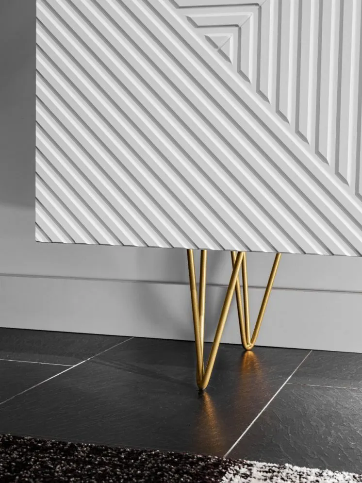 Komoda PYRAMID biały mat/złota w stylu glamour I sklep meblowy MIRAT. styl GLAMOUR