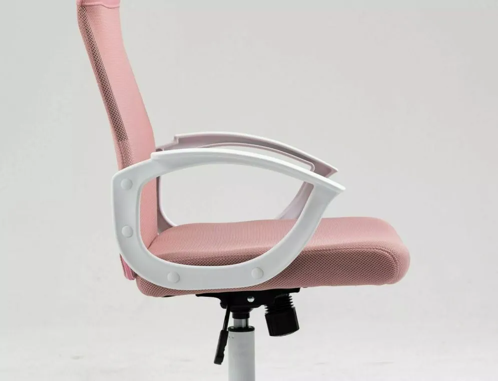 Fotel biurowy Q-026 różowy/biały dla nastolatki I sklep meblowy MIRAT.