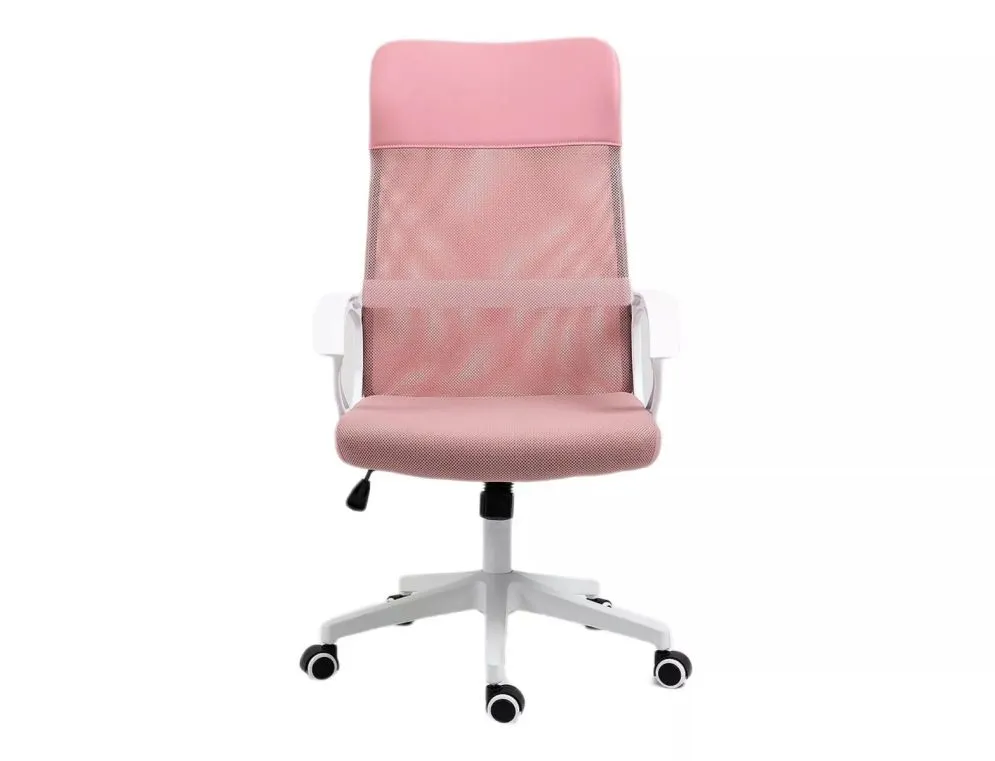 Fotel biurowy Q-026 różowy/biały dla nastolatki I sklep meblowy MIRAT.