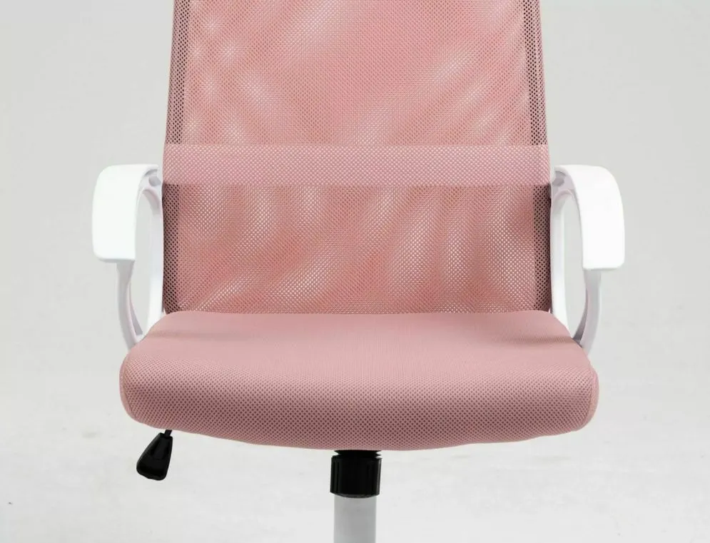 Fotel biurowy Q-026 różowy/biały dla nastolatki I sklep meblowy MIRAT.