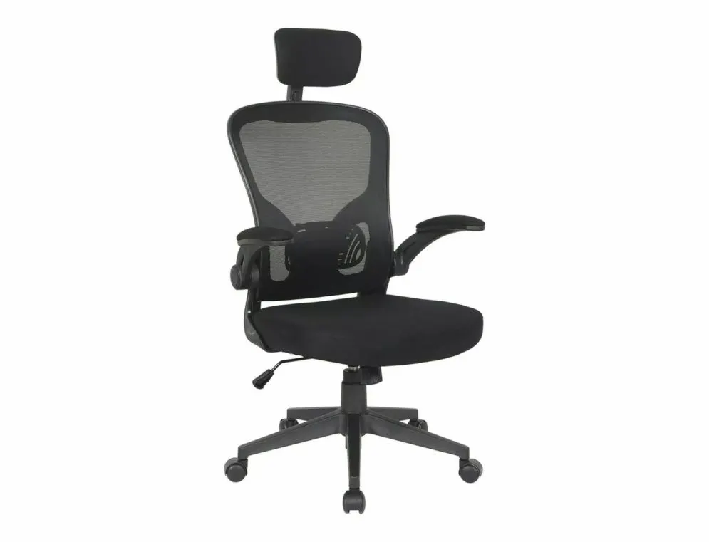 Fotel biurowy Q-060 czarny z regulowanym zagłówkiem I sklep meblowy MIRAT.