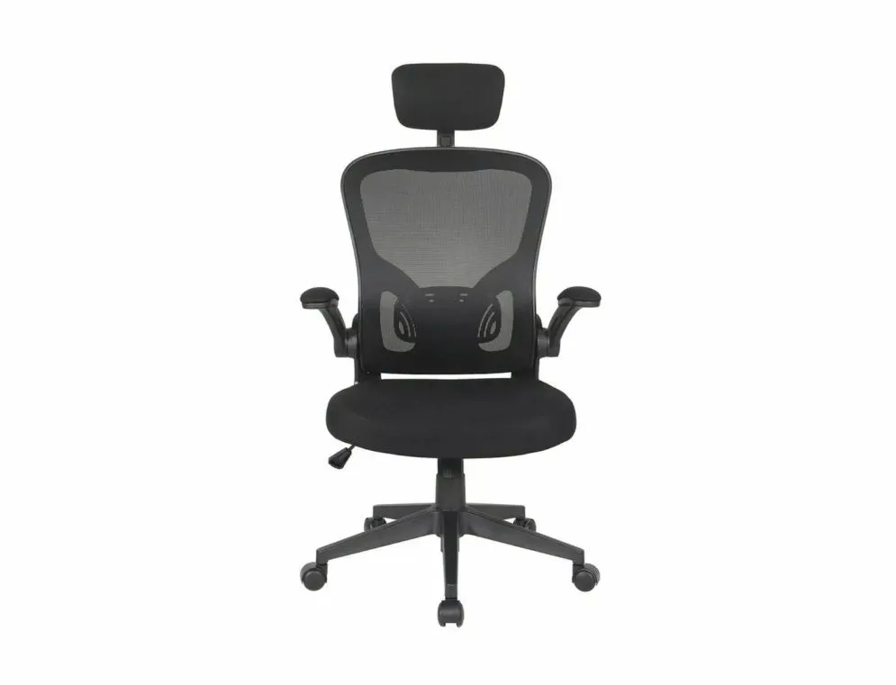 Fotel biurowy Q-060 czarny z regulowanym zagłówkiem I sklep meblowy MIRAT.