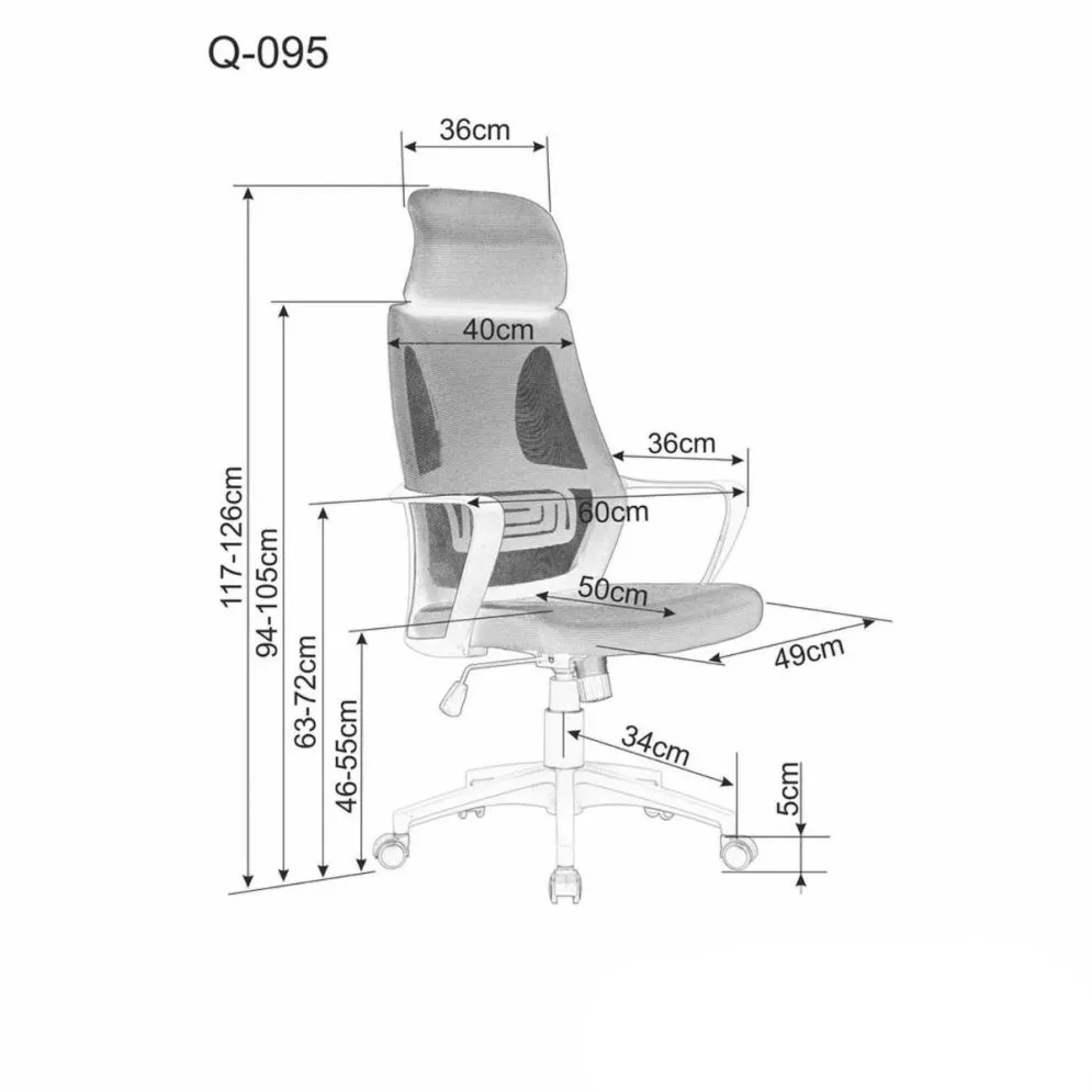 Fotel biurowy Q-095 czarny/szary z podłokietnikami stałymi I sklep meblowy MIRAT.