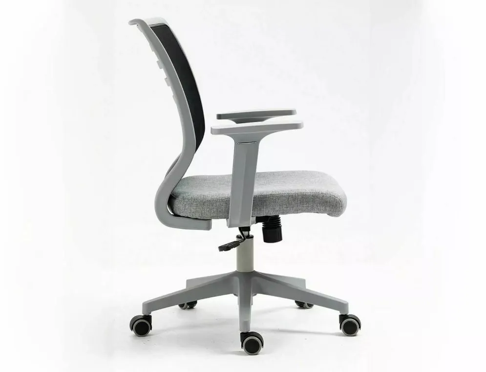 Fotel biurowy Q-320 szary z podłokietnikami stałymi I sklep meblowy MIRAT.