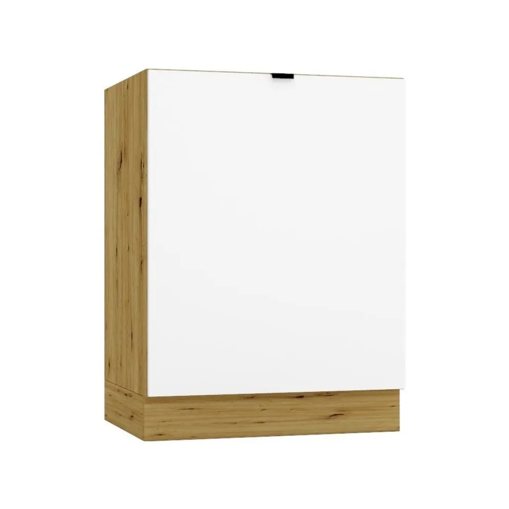 Szafka kuchenna pod płytę GIANNA D60PC P/L biała alaska/dąb artisan I sklep meblowy MIRAT. styl SKANDYNAWSKI