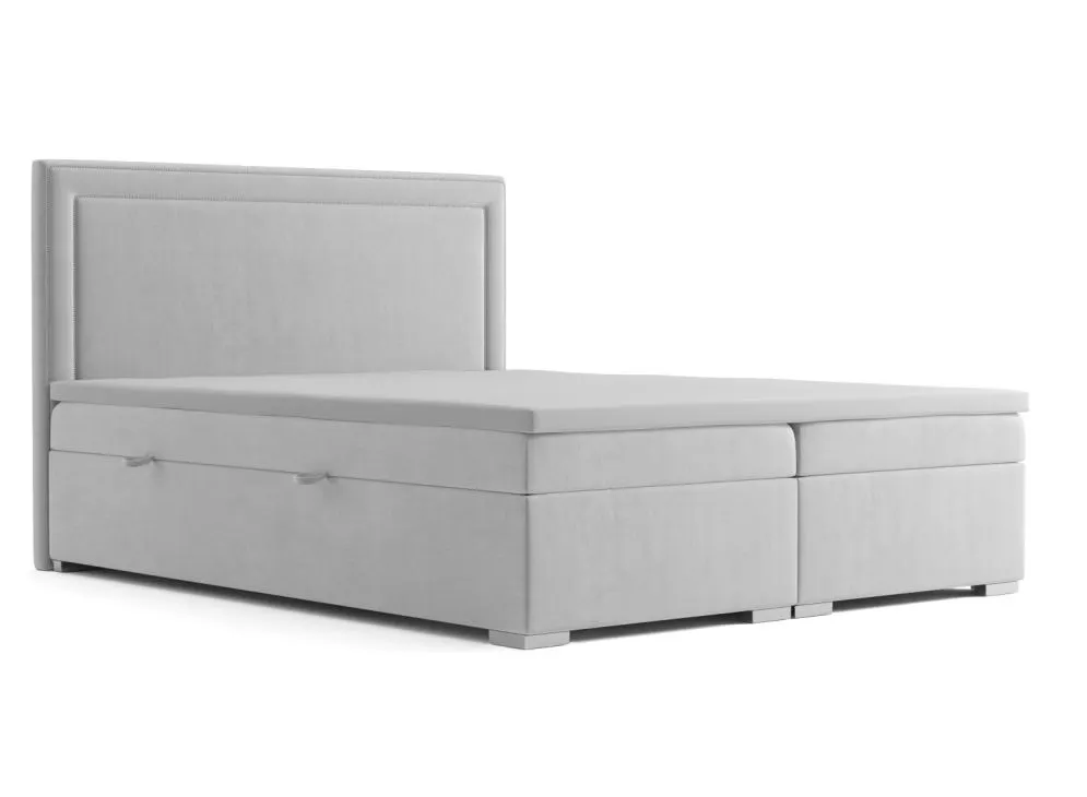 Łóżko kontynentalne NESS 140 jasno szare velvet do sypialni w stylu loft | MIRAT. w stylu GLAMOUR kolekcja