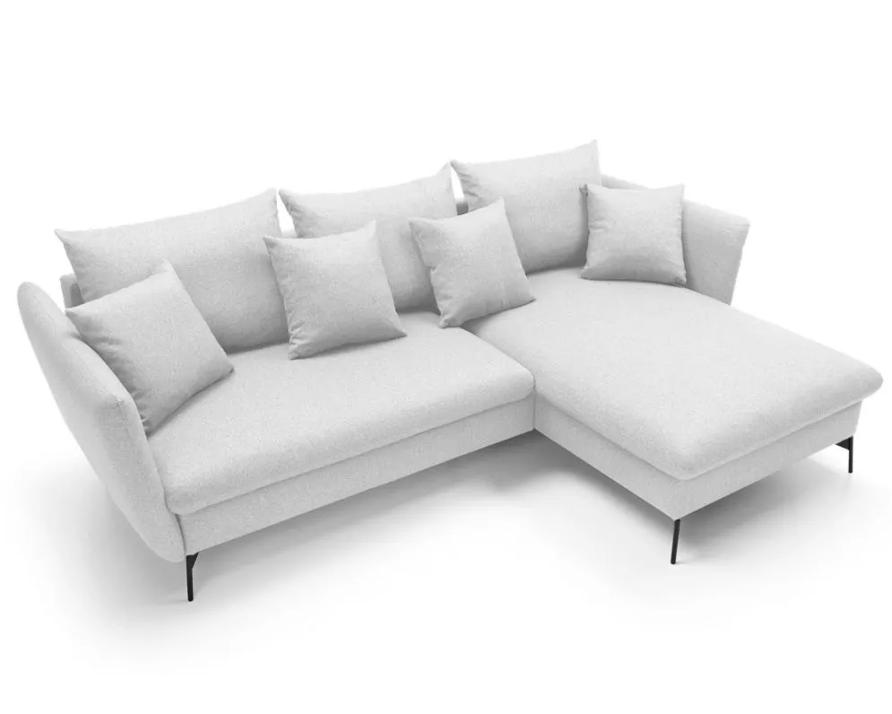 Narożnik z funkcją spania LINDA jasny szary prawy sprężynowy I sklep meblowy MIRAT.