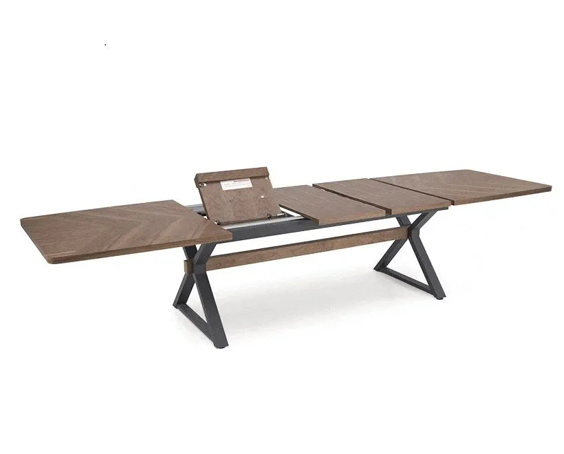 Stół rozkładany BARON 200(350)x100 orzechowy/czarny duży I sklep meblowy MIRAT. styl LOFT