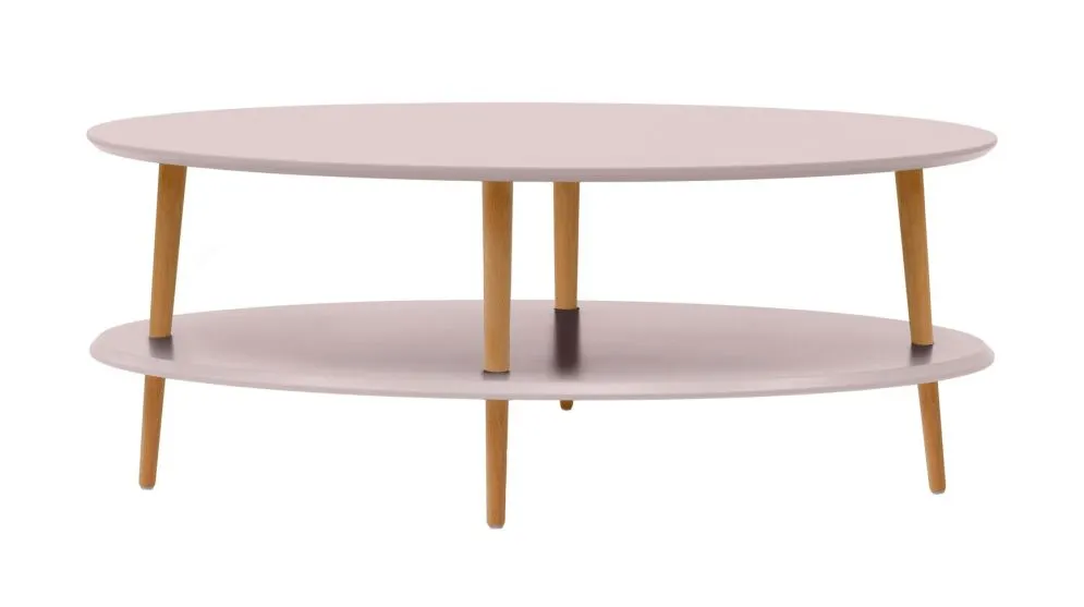 Ława owalna OVO LOW różowa stolik kawowy do salonu | MIRAT. styl SKANDYNAWSKI
