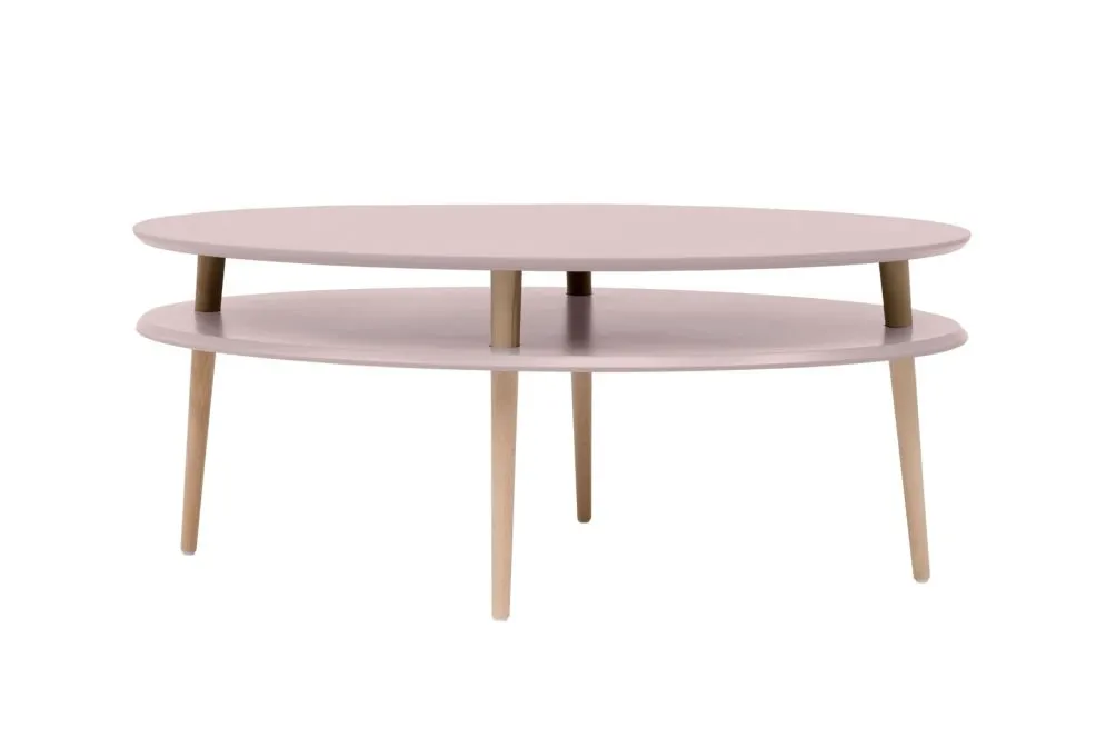 Ława owalna OVO HIGH różowa do salonu | MIRAT. styl SKANDYNAWSKI