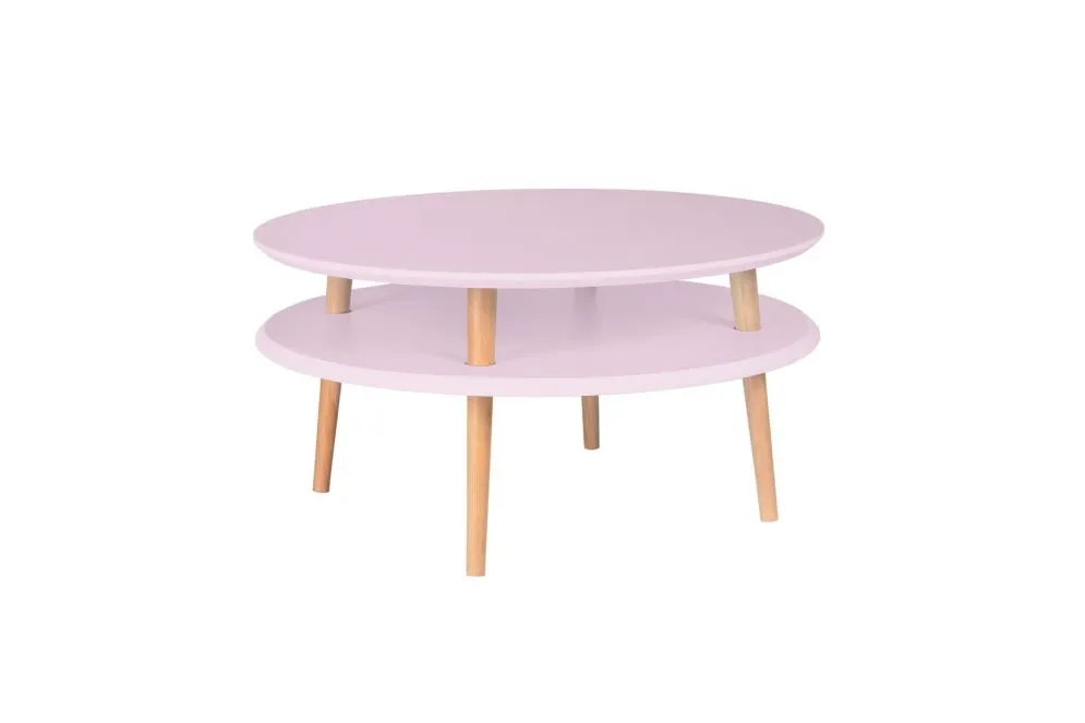 Stolik kawowy UFO Low różowy okrągły | MIRAT. w stylu  kolekcja