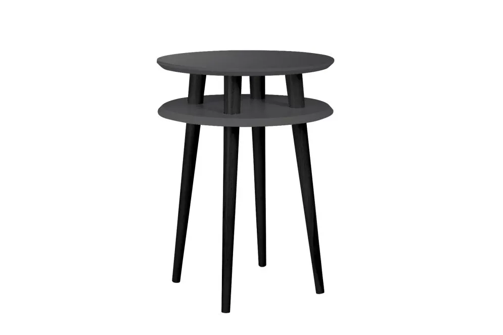 Stolik UFO HIGH grafitowy/czarny okrągły polskiej produkcji | MIRAT. w stylu SKANDYNAWSKI kolekcja