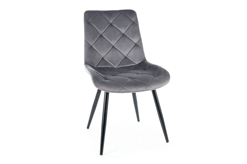 Krzesło tapicerowane RALPH VELVET szare do salonu I sklep meblowy MIRAT. styl GLAMOUR