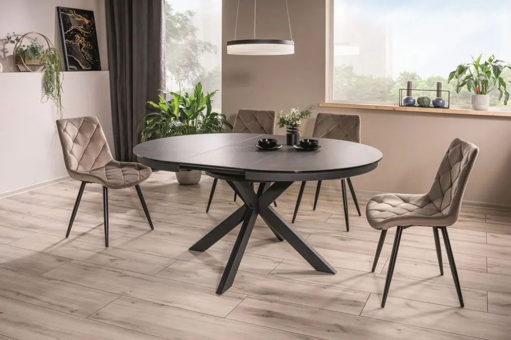 Krzesło tapicerowane RALPH VELVET ciemnobeżowe welurowe I sklep meblowy MIRAT. styl GLAMOUR