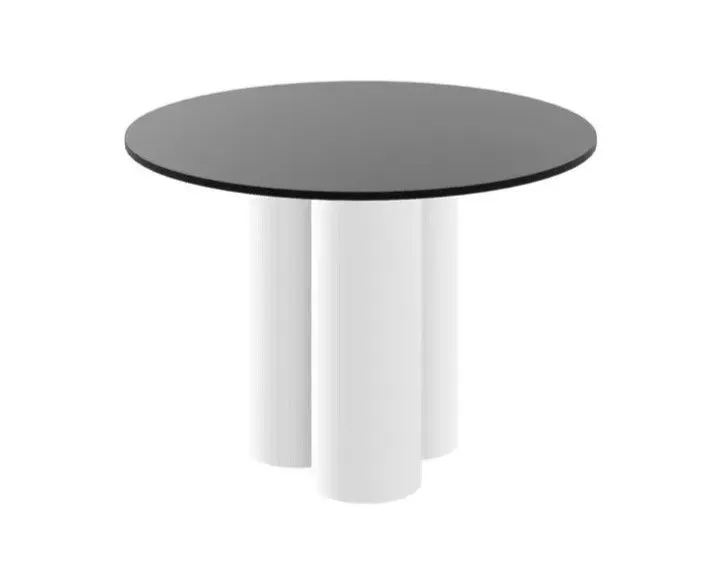 Stół okrągły RAVEO 100x100 czarny mat/biały połysk I sklep meblowy MIRAT.