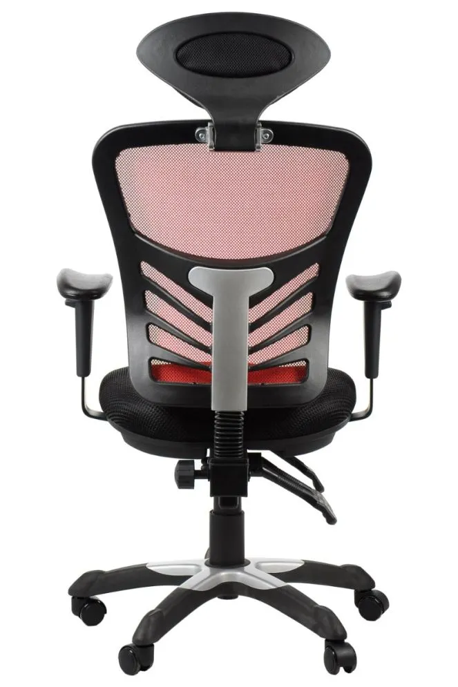 Fotel biurowy HG-0001H czerwony z regulowanymi podłokietnikami | MIRAT.