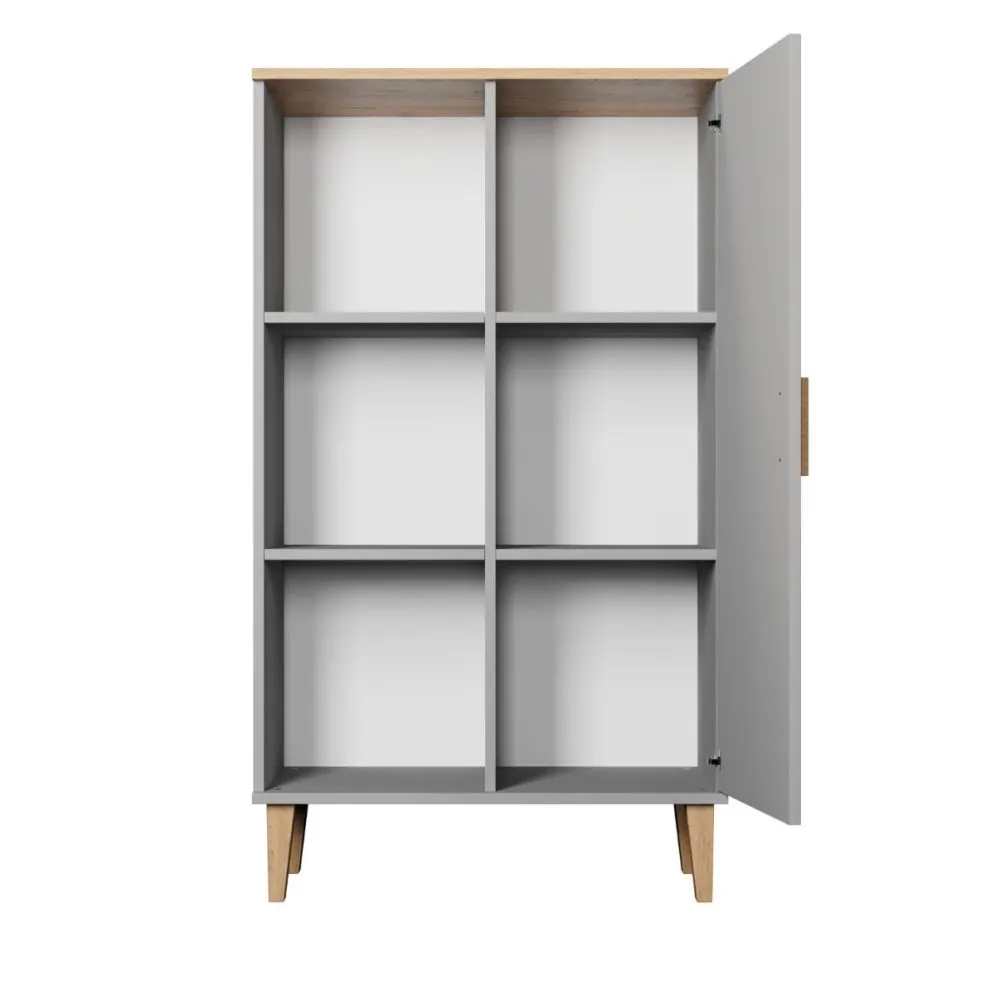 Regał DENVER szary/hikora do salonu I sklep meblowy MIRAT. styl SKANDYNAWSKI kolekcja DENVER