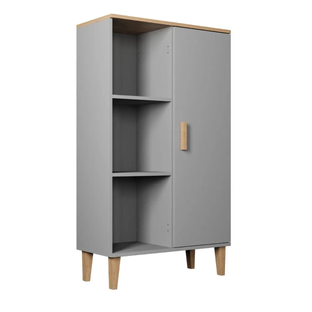 Regał DENVER szary/hikora do salonu I sklep meblowy MIRAT. styl SKANDYNAWSKI kolekcja DENVER