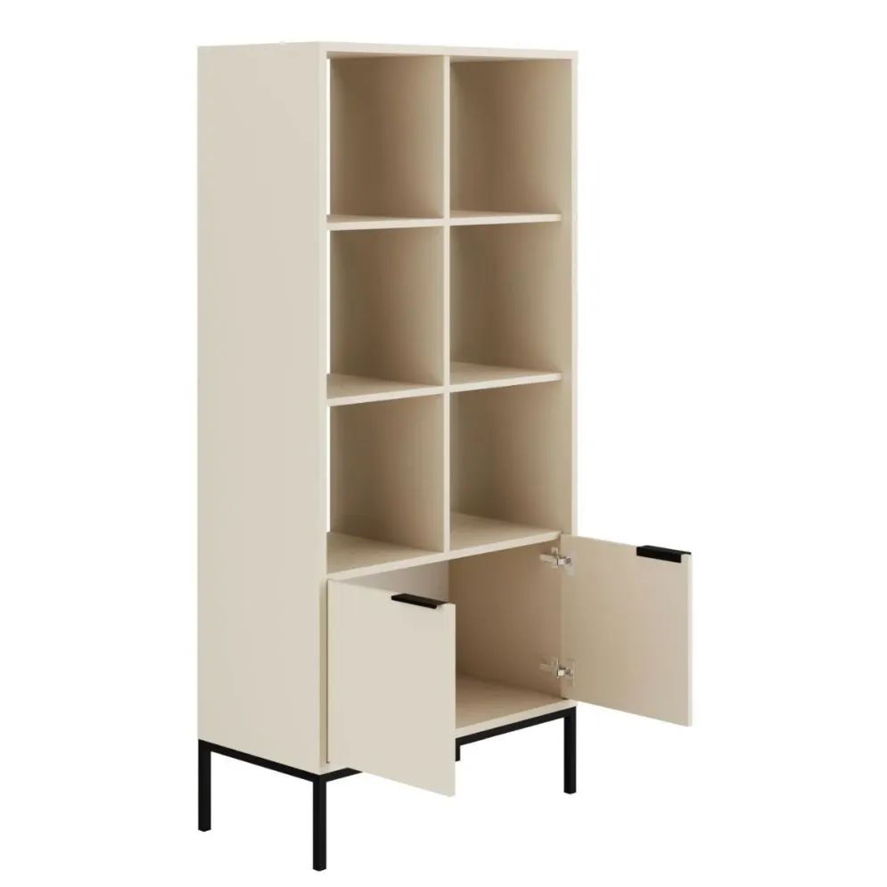 Regał AUSTIN kaszmir/czarny na metalowych nogach I sklep meblowy MIRAT. styl GLAMOUR