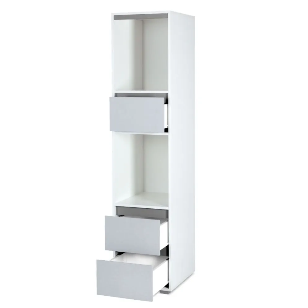 Regał DALIA biały/szary z szufladami I sklep meblowy MIRAT. styl SKANDYNAWSKI kolekcja DALIA