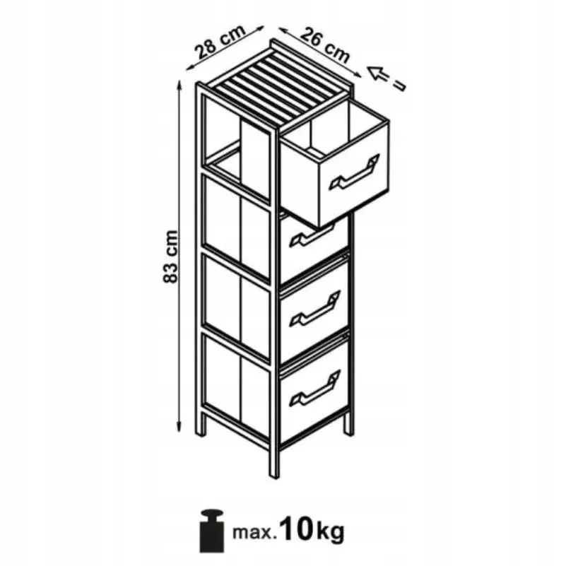 Regał REG-10 szary/naturalny drewniany | MIRAT.