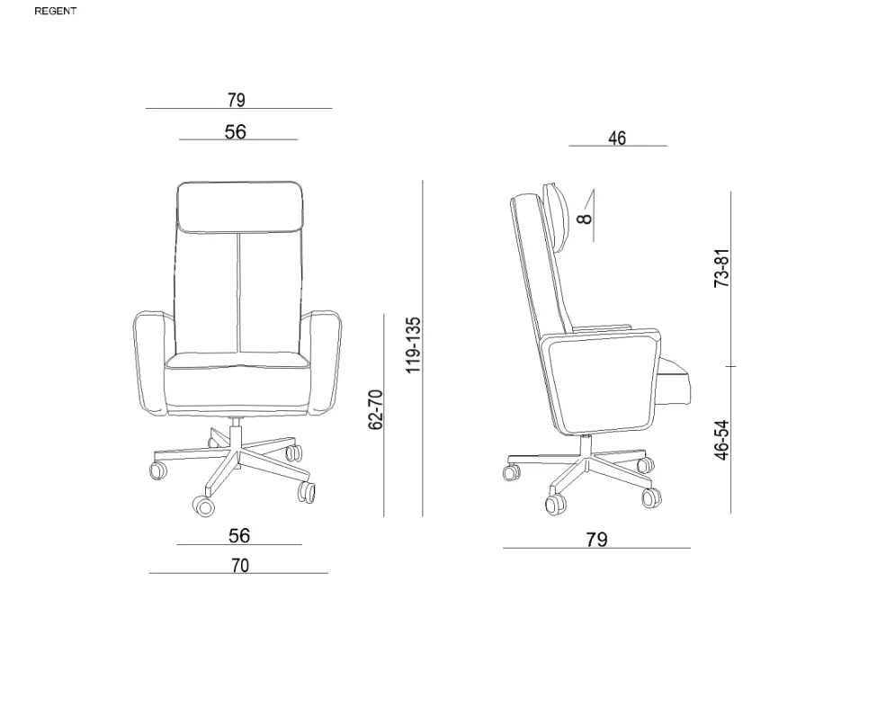 Fotel REGENT czarny skóra naturalna skórzany gabinetowy | MIRAT. w stylu  kolekcja
