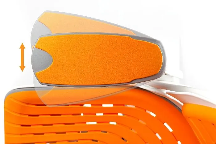 Fotel biurowy WAU biały/pomarańczowy elastomer ergonomiczny | MIRAT.