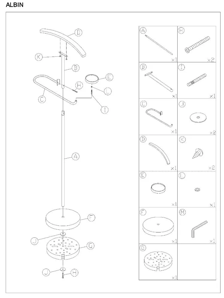 Wieszak ALBIN czarny/buk stojący na garnitur I sklep meblowy MIRAT. styl LOFT