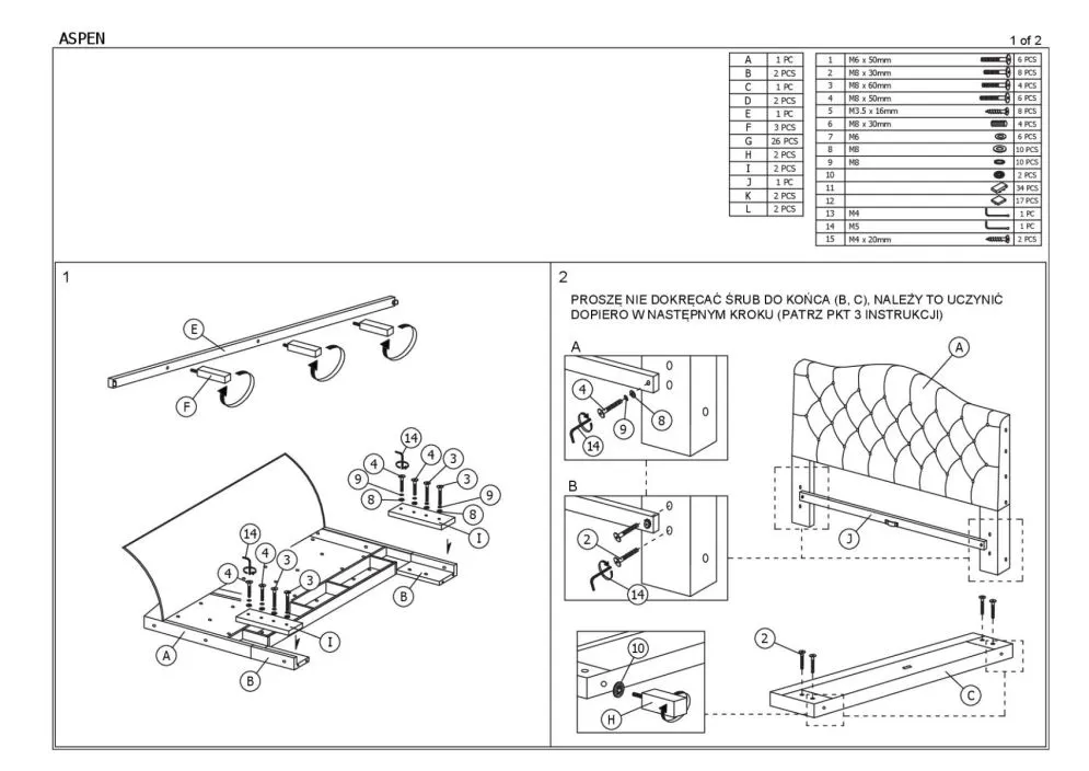 Łóżko tapicerowane ASPEN VELVET beżowe dwuosobowe pikowane | MIRAT. w stylu GLAMOUR kolekcja