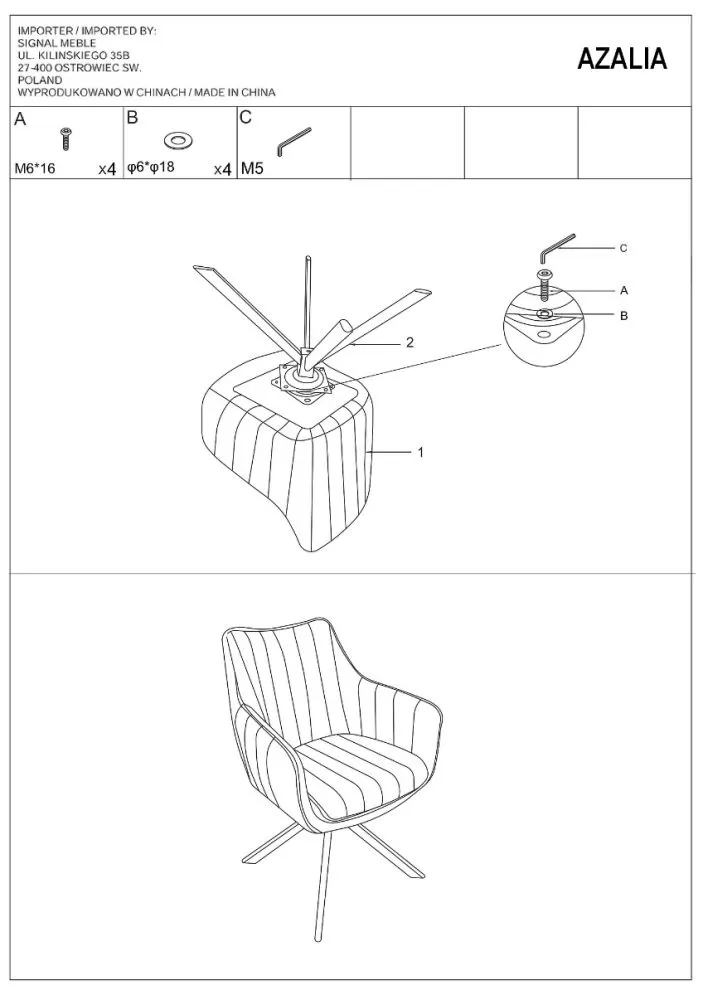 Krzesło AZALIA VELVET szare welurowe pikowane | MIRAT. w stylu GLAMOUR, LOFT kolekcja