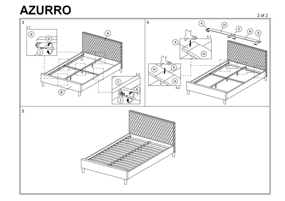 Łóżko AZURRO VELVET szare tapicerowane pikowane | MIRAT. w stylu GLAMOUR kolekcja AZURRO