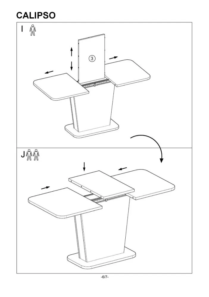 Stół CALIPSO 110(145)x68 biały mat/beton rozkładany | MIRAT.