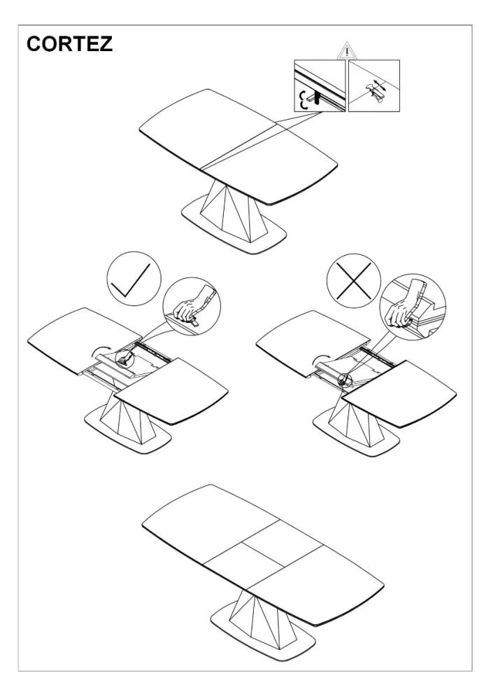 Stół CORTEZ szary/czarny rozkładany nowoczesny | MIRAT.